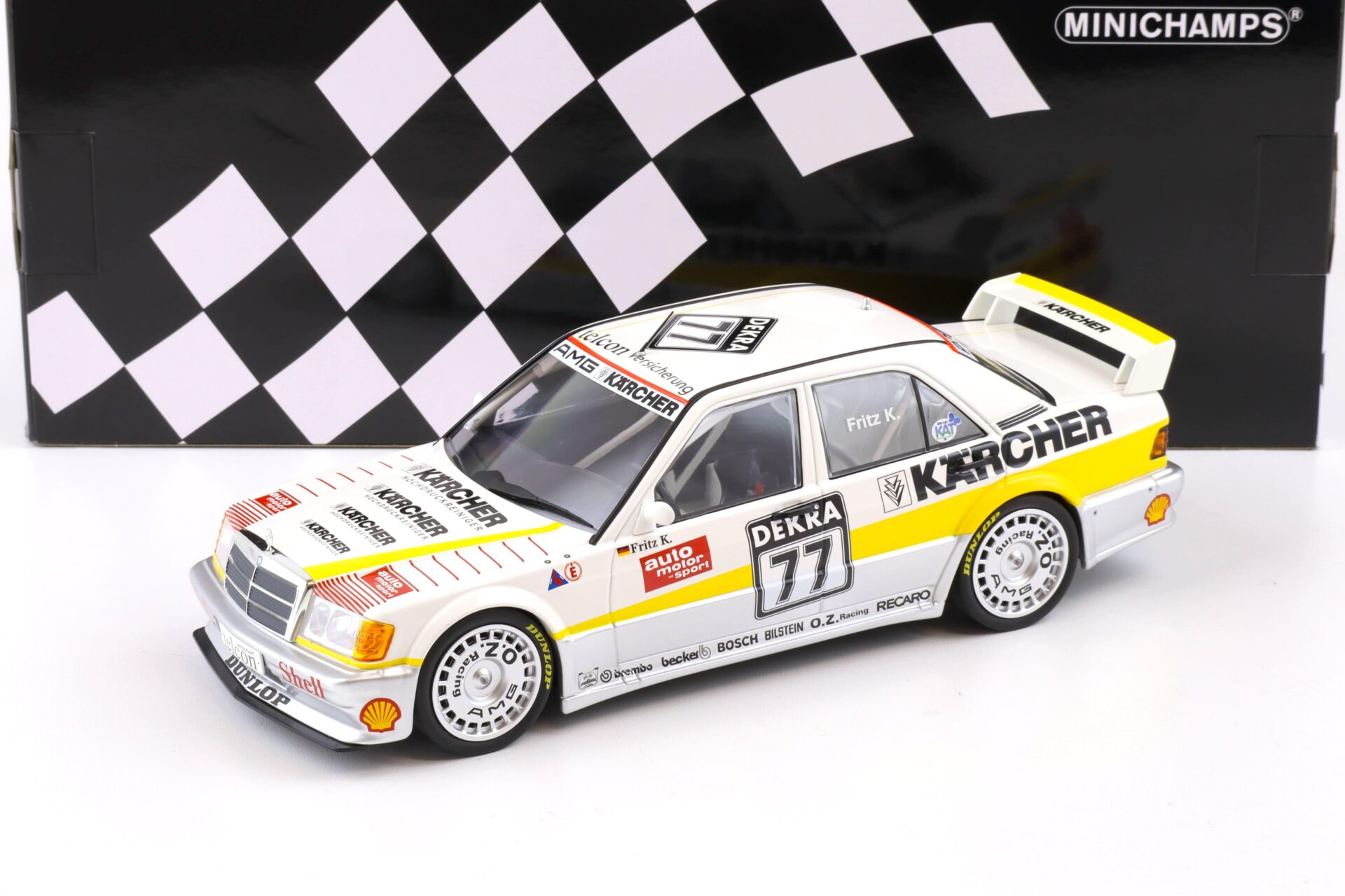 1:18 Minichamps Mercedes 190E 2.5-16 EVO 1 Team AMG Kreutzpointer DTM 1990 Kärcher #77