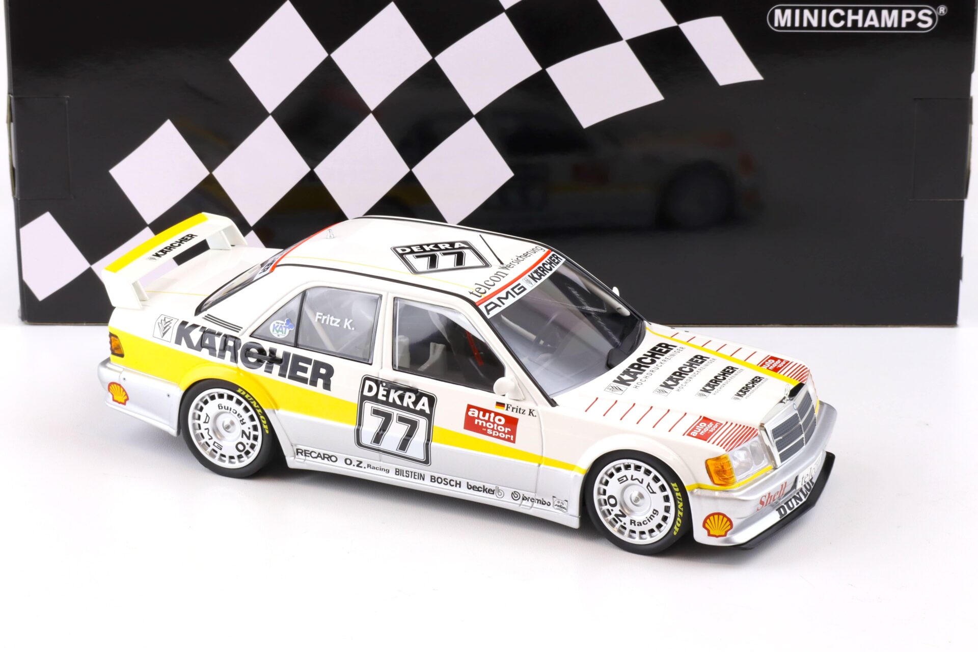 1:18 Minichamps Mercedes 190E 2.5-16 EVO 1 Team AMG Kreutzpointer DTM 1990 Kärcher #77
