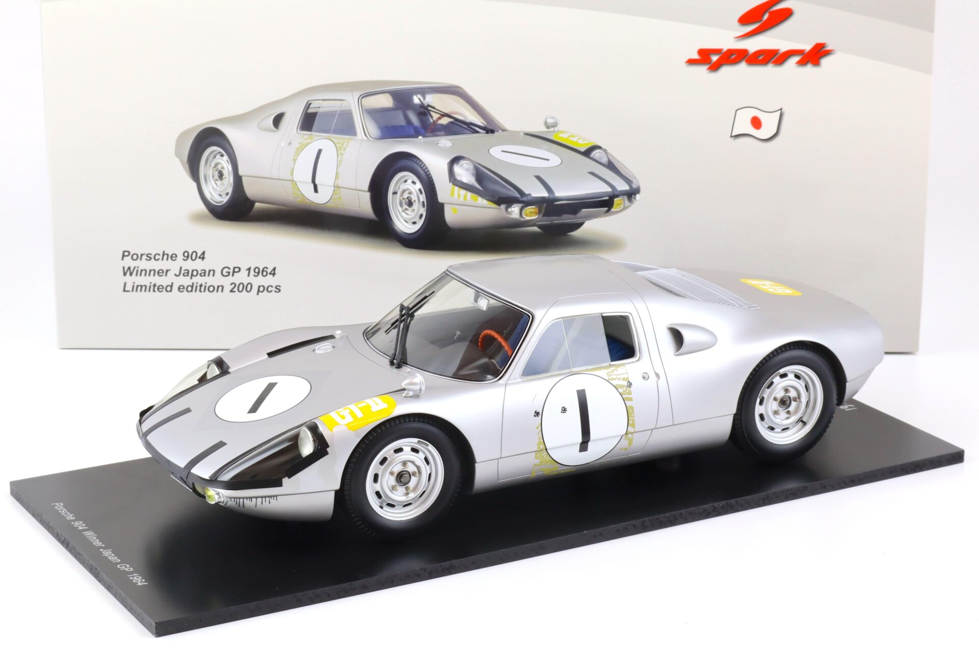 SP賞 1:12 Spark Porsche 904 Winner Japan GP 1964 silver #1 – Limited