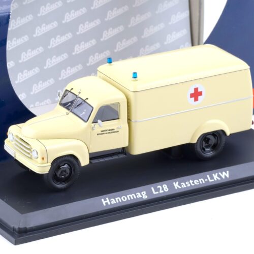 1:43 Schuco Hanomag L28 Kasten LKW Sanitätswagen Rotes Kreuz beige