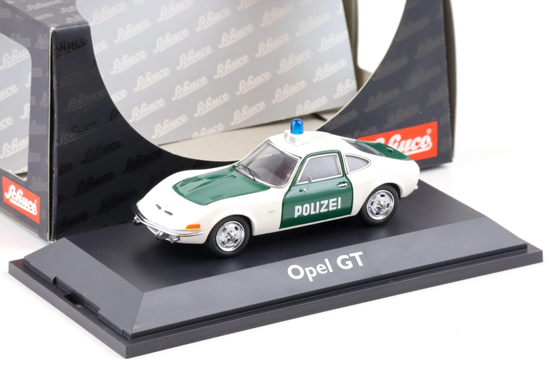 1:43 Schuco Opel GT POLIZEI white/ green 02317