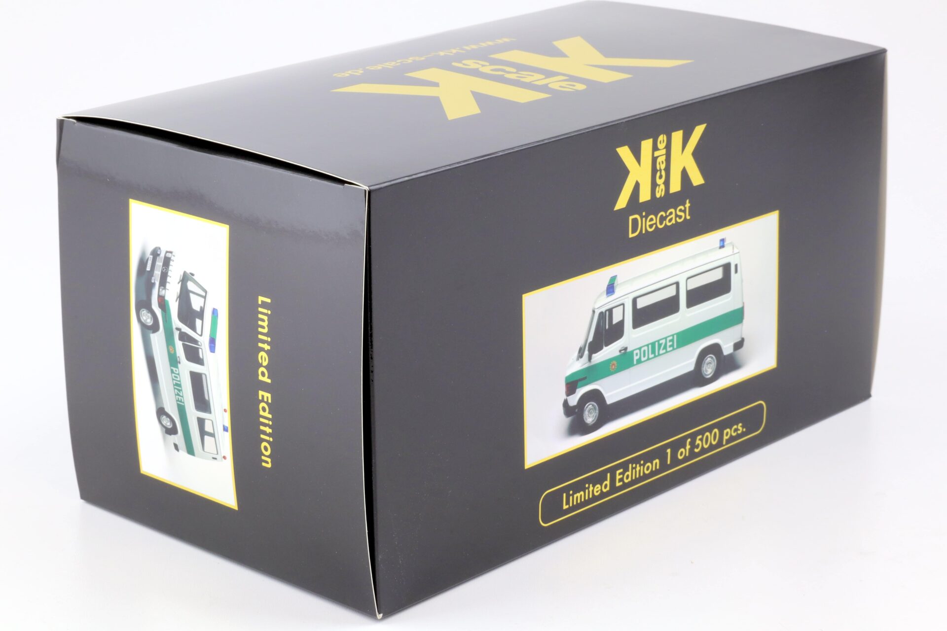 1:18 KK-Scale Mercedes 208D Bus VAN POLIZEI white/ green