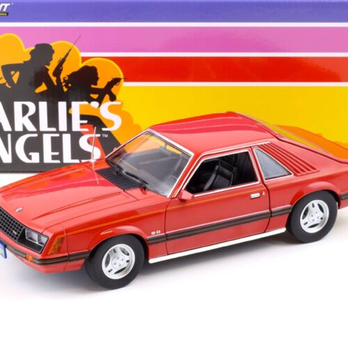 1:18 Greenlight 1979 Ford Mustang Ghia Coupe medium red/ black stripe CharlieÂ´s Angels