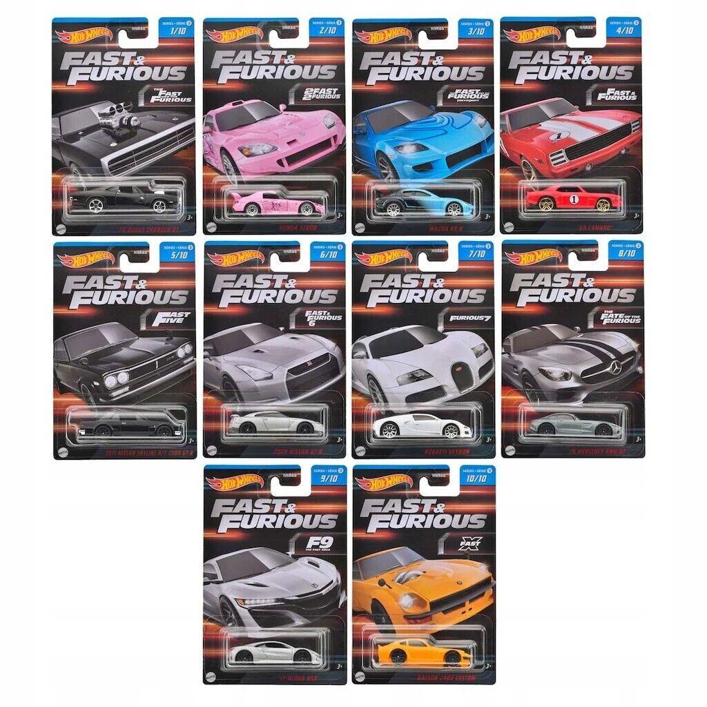ID 84811 orig.jpg 1:64 Hot Wheels 2023 Fast & Furious SET 10 pcs. Honda, Dodge, Bugatti HNR88