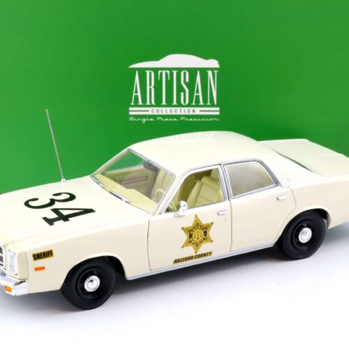 1:18 Greenlight 1977 Plymouth Fury Hazzard Country Sheriff Police beige/ white