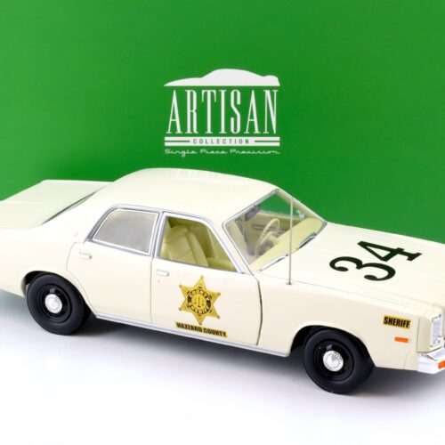 1:18 Greenlight 1977 Plymouth Fury Hazzard Country Sheriff Police beige/ white