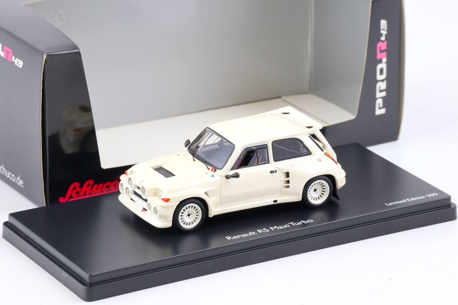 1:43 Schuco PRO.R43 Renault R5 Maxi Turbo 1985 pearl white