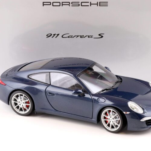 1:18 Minichamps Porsche 911 (991) Carrera S Coupe blue metallic DEALER VERSION - Image 2