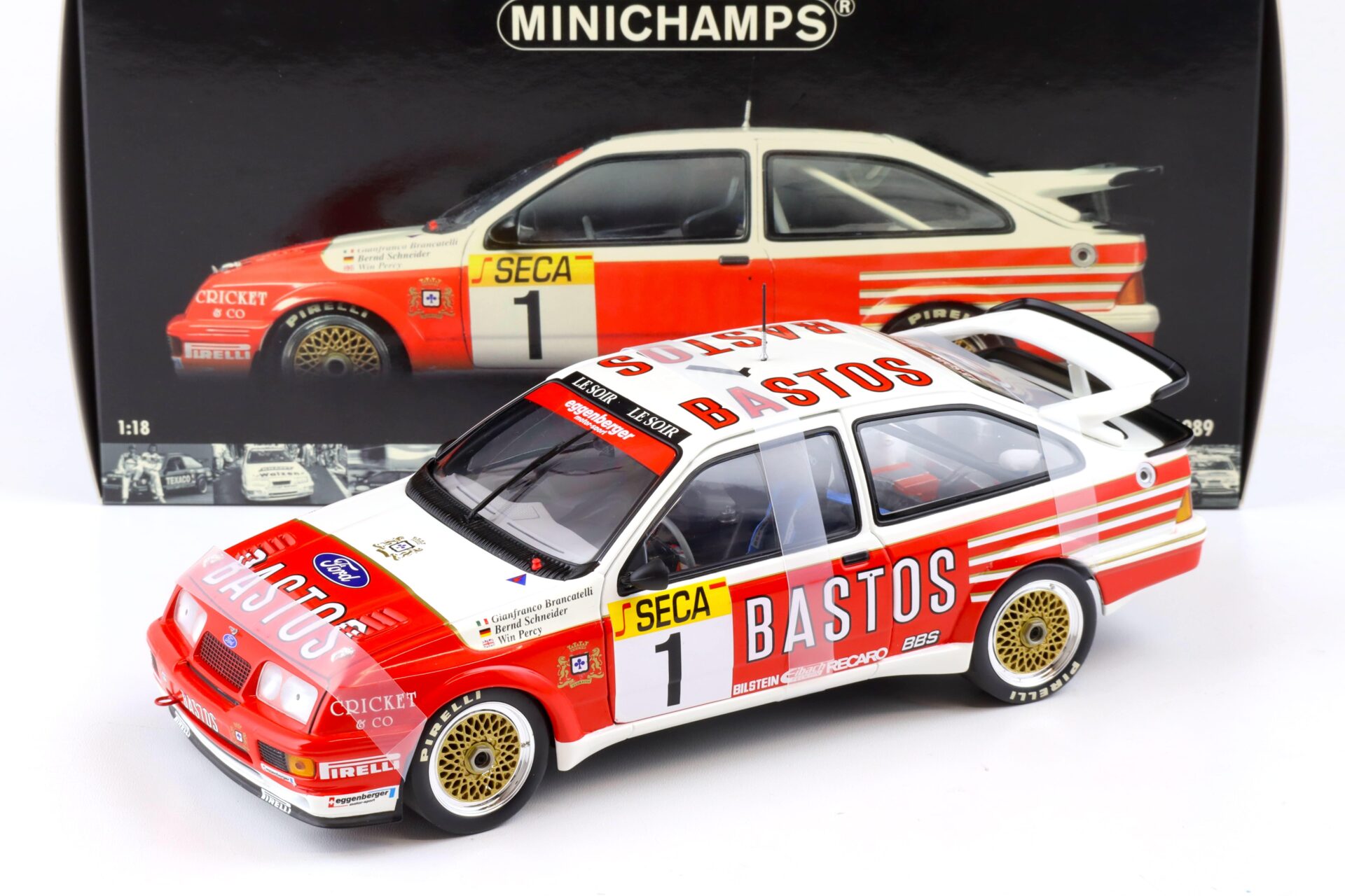 1:18 Minichamps Ford Sierra RS 500 24h SPA 1989 Winner Brancatelli/ Percy Bastos #1