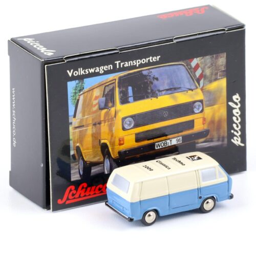 Schuco Piccolo VW T3 Transporter Kasten blue/ white Techno Classica 2009