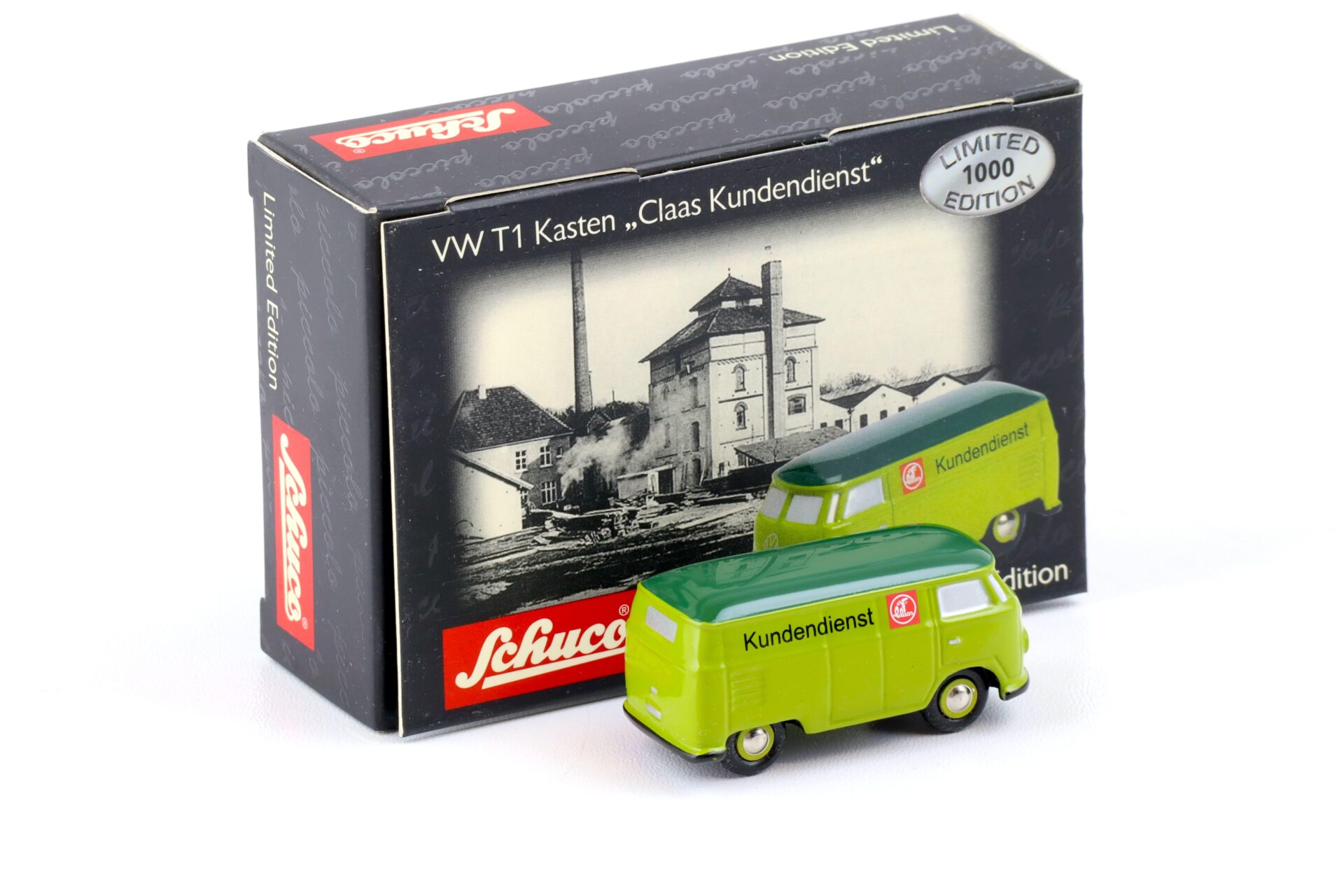 Schuco Piccolo VW T1 Kasten Bus Claas Kundendienst green