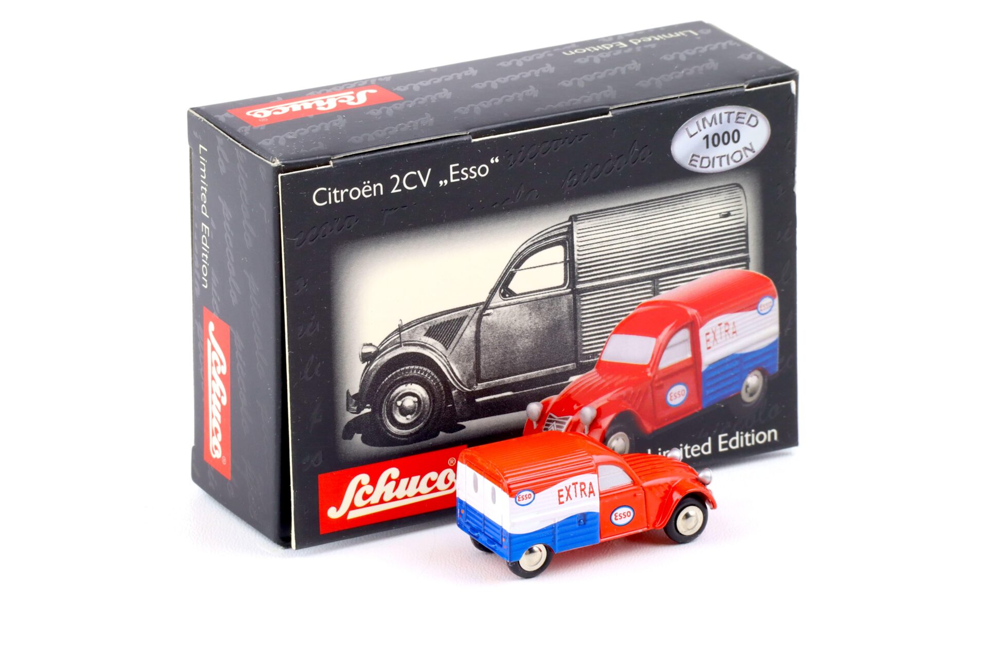 Schuco Piccolo Citroen 2CV Kasten ESSO Extra red/ white/ blue
