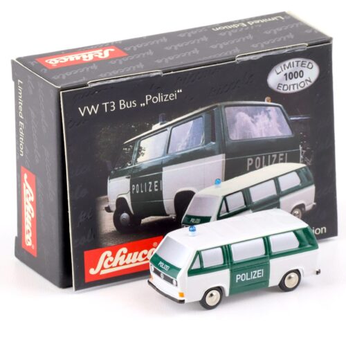 Schuco Piccolo VW T3 Bus Police white/ green - Image 1