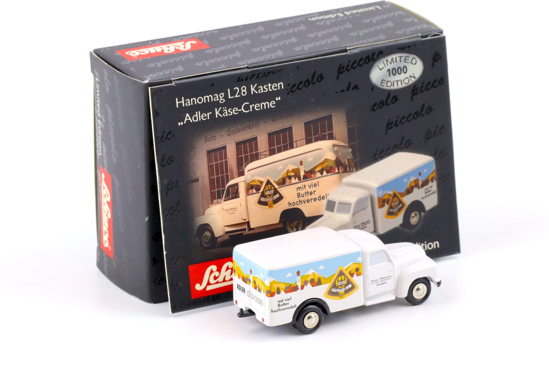 Schuco Piccolo Hanomag L28 Kasten Adler Käse Creme white