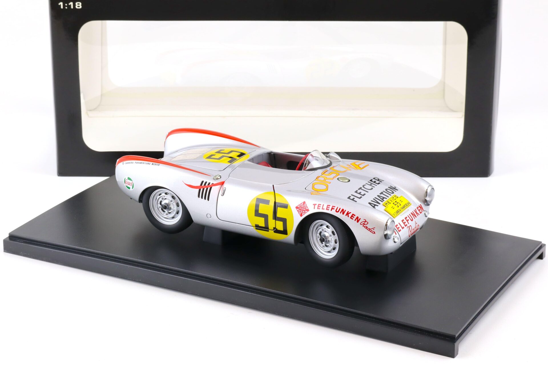 1:18 AUTOart Porsche 550 Spyder Panamericana 1954 silver #55