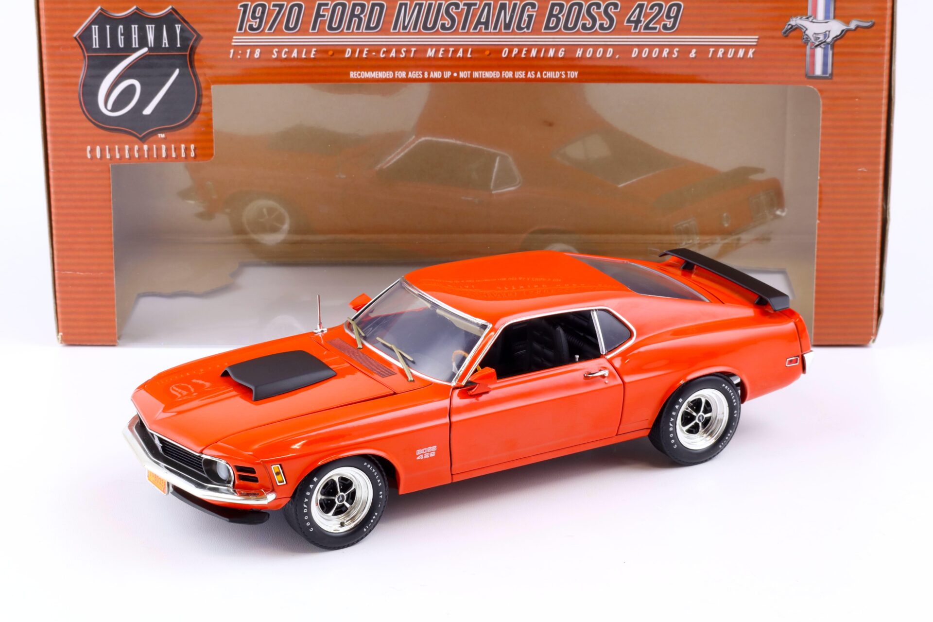 1:18 Highway61 Ford Mustang Boss 429 Coupe 1970 orange-red