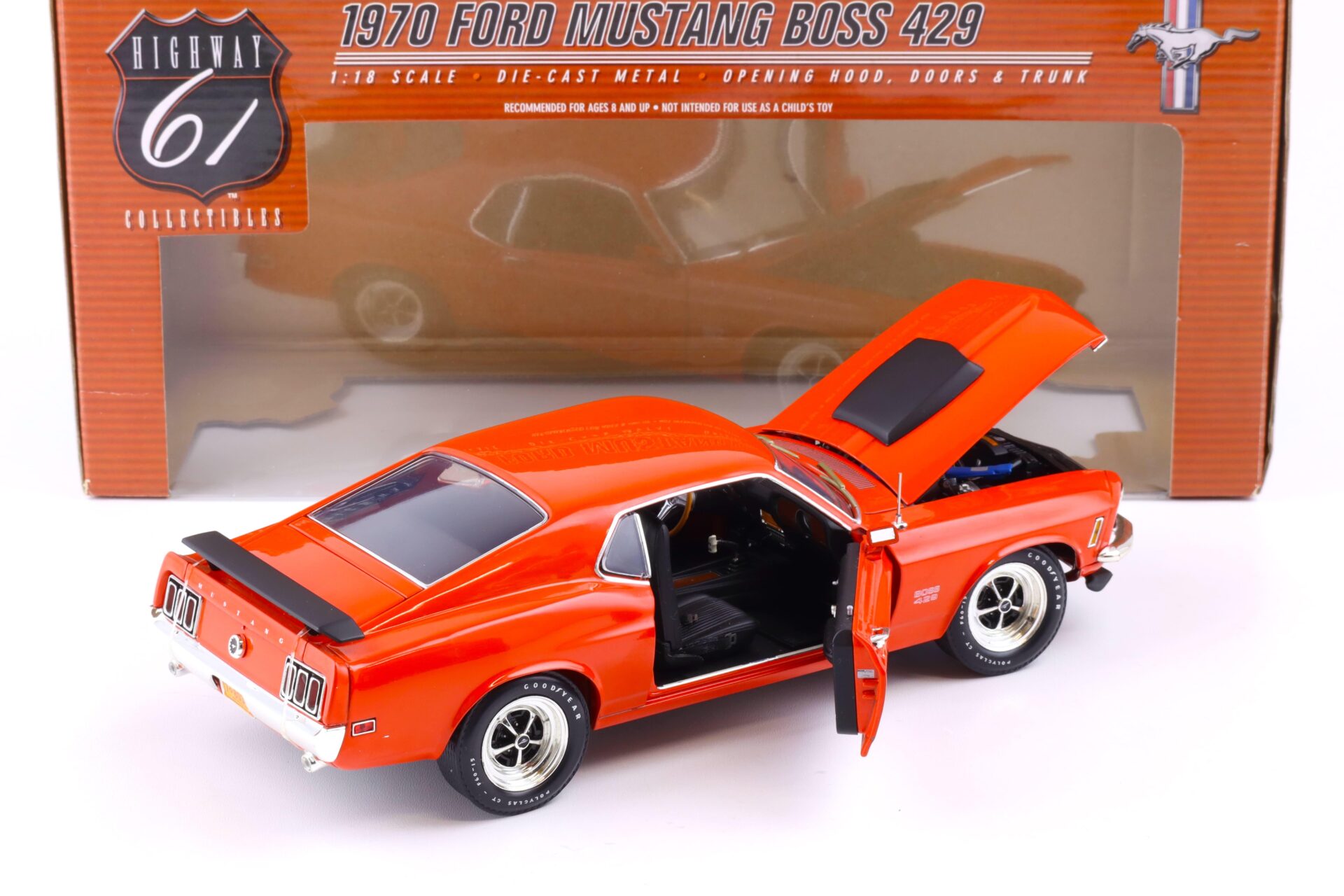 1:18 Highway61 Ford Mustang Boss 429 Coupe 1970 orange-red