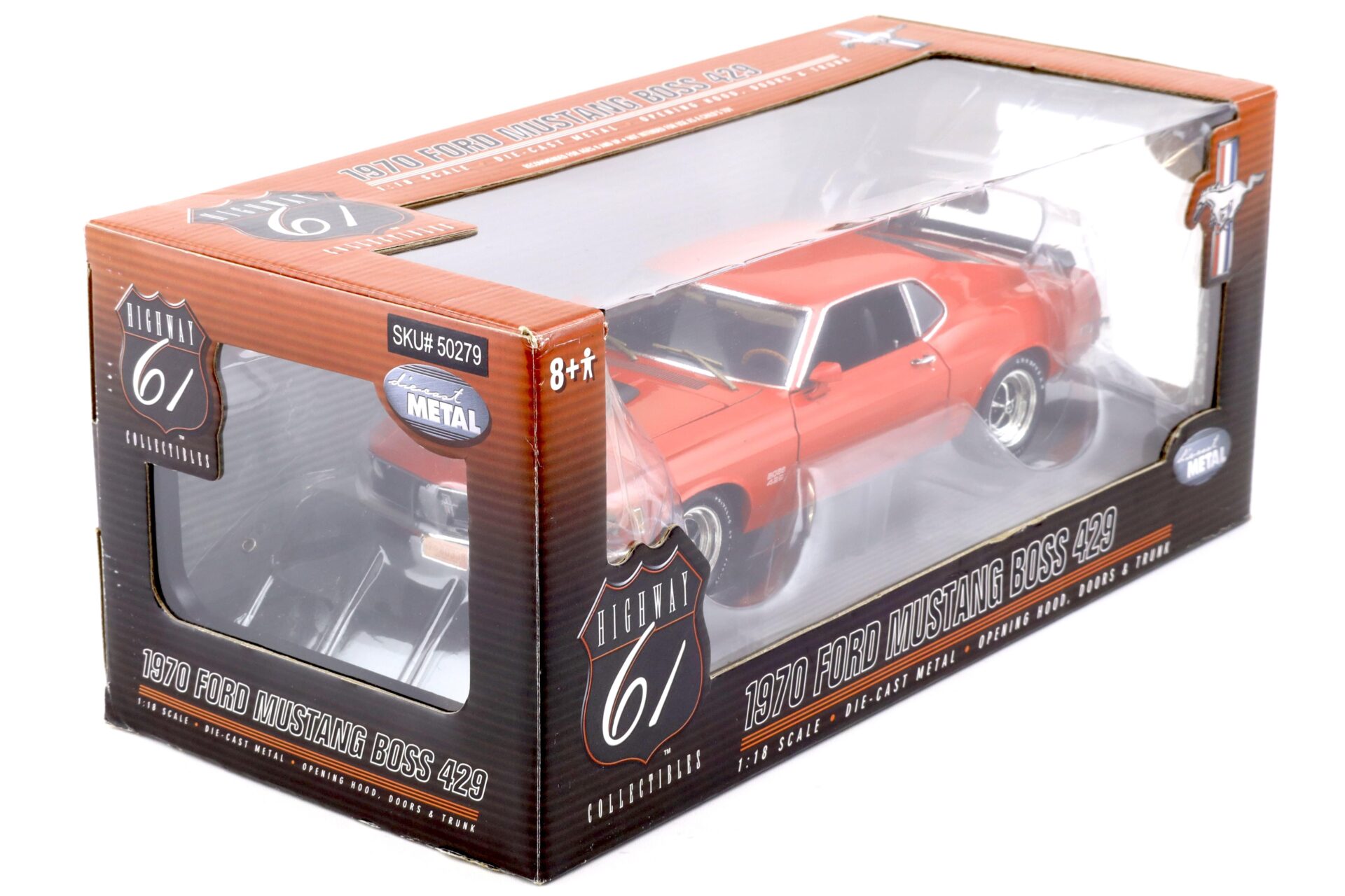 1:18 Highway61 Ford Mustang Boss 429 Coupe 1970 orange-red