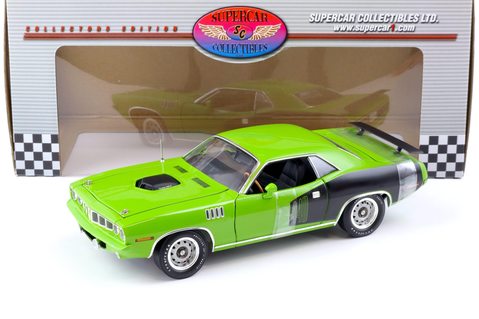 1:18 Highway61 Supercar 1971 Plymouth Cuda Barracuda 440 Coupe green 50252