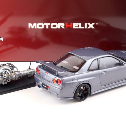 1:18 Motorhelix Nissan Skyline GT-R (R34) NISMO CRS Version gun metallic + engine M83409