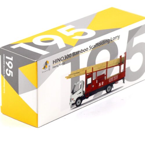 1:64 TINY HINO 300 Bamboo Scaffolding Lorry LKW red/ white