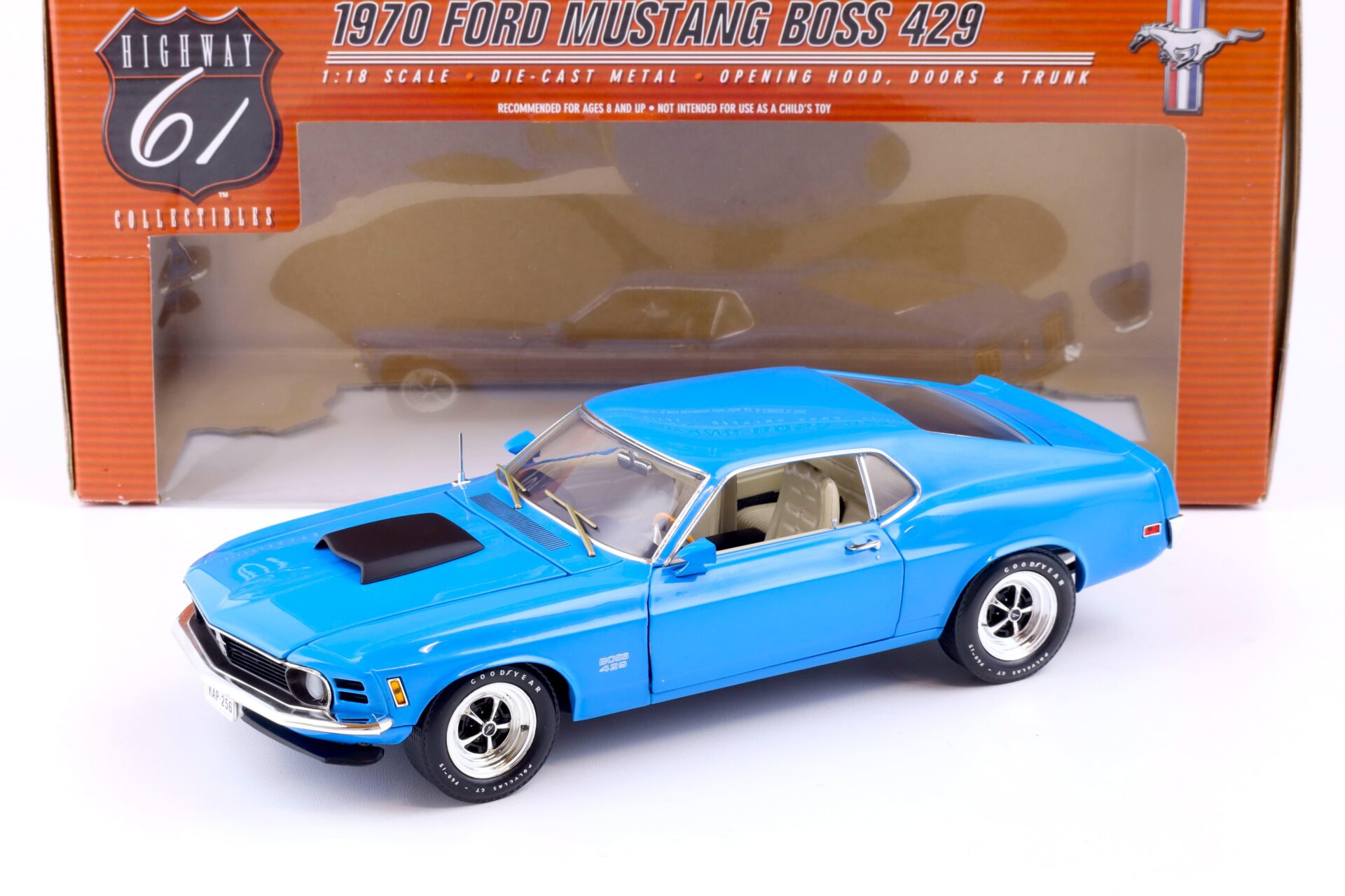ID 85872 orig 1.jpg 1:18 Highway61 Ford Mustang Boss 429 Coupe 1970 Grabber blue 50591