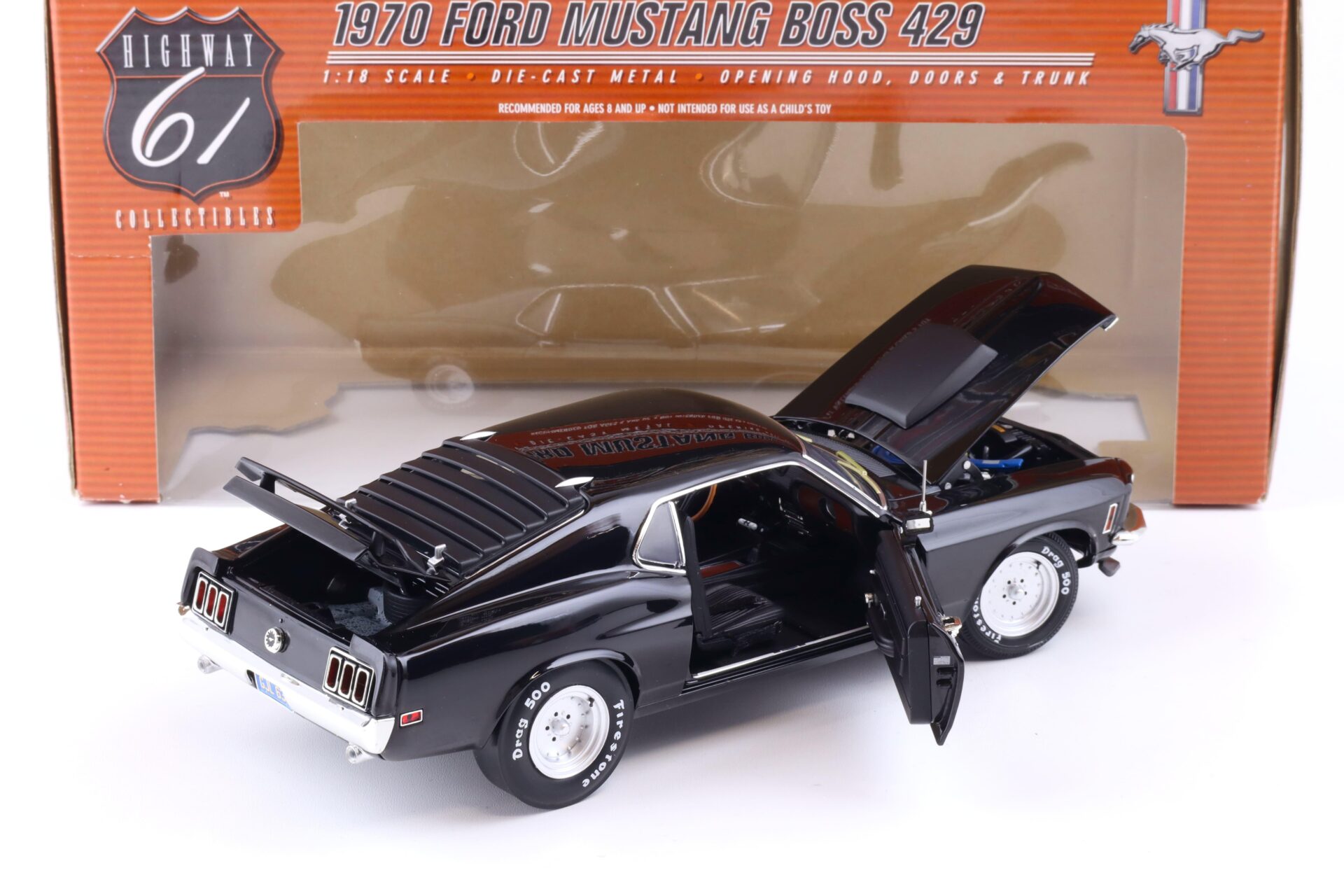 1:18 Highway61 Ford Mustang Boss 429 Drag Custom Coupe 1970 black 50278