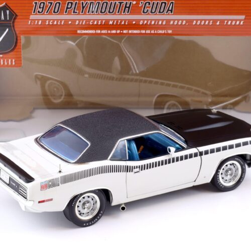 1:18 Highway61 Plymouth Cuda AAR Coupe 1970 white/ black vinyl roof 50613