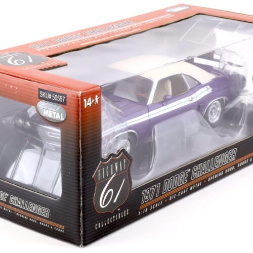 1:18 Highway61 Dodge Challenger R/T Coupe 1971 purple/ white vinyl roof 50557