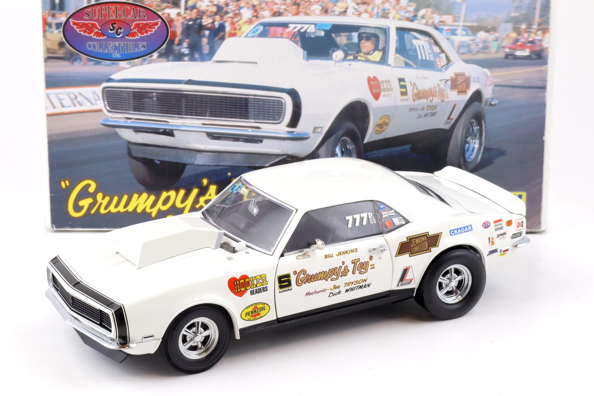 1:18 Exact Detail Supercar Chevrolet Camaro Pro Stock Grumpys Toy white WCC227