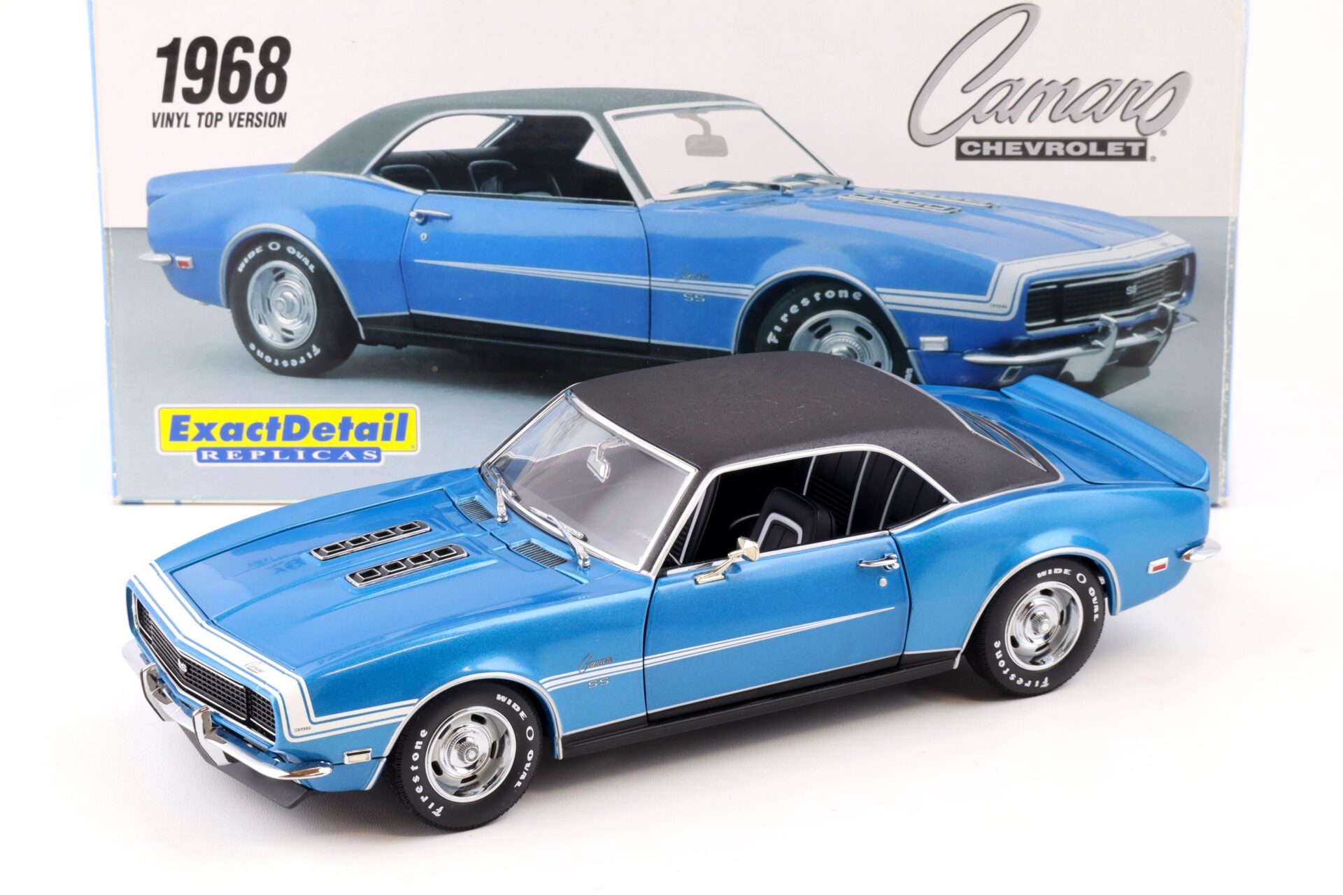 1:18 Exact Detail 1968 Chevrolet Camaro SS 396 Coupe blue metallic/ vinyl Top WCC221B