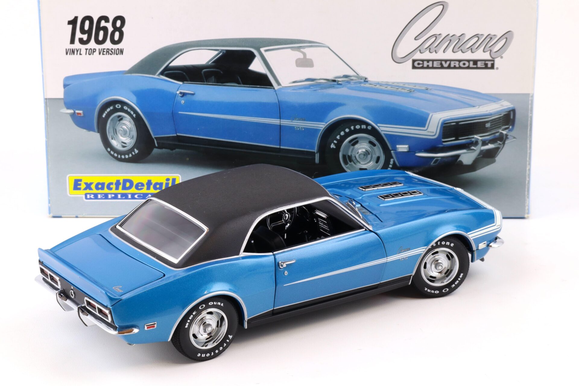 1:18 Exact Detail 1968 Chevrolet Camaro SS 396 Coupe blue metallic/ vinyl Top WCC221B