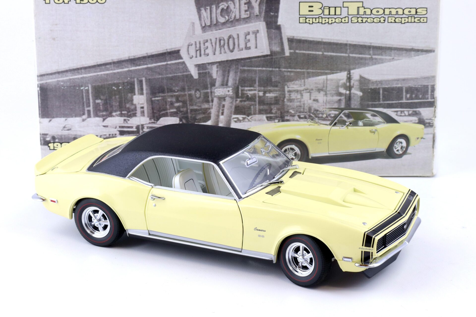1:18 Exact Detail 1968 Chevrolet Camaro SS/RS 427 Nickey Bill Thomas yellow