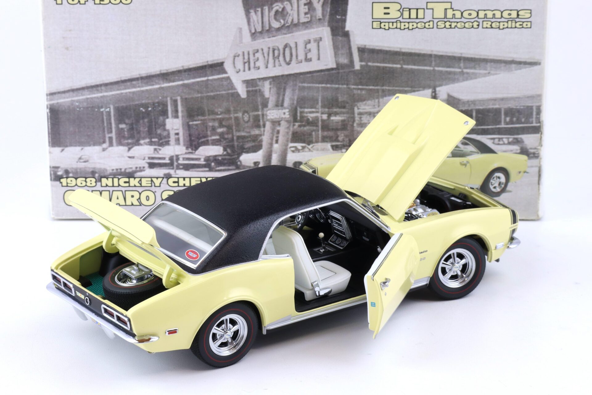1:18 Exact Detail 1968 Chevrolet Camaro SS/RS 427 Nickey Bill Thomas yellow