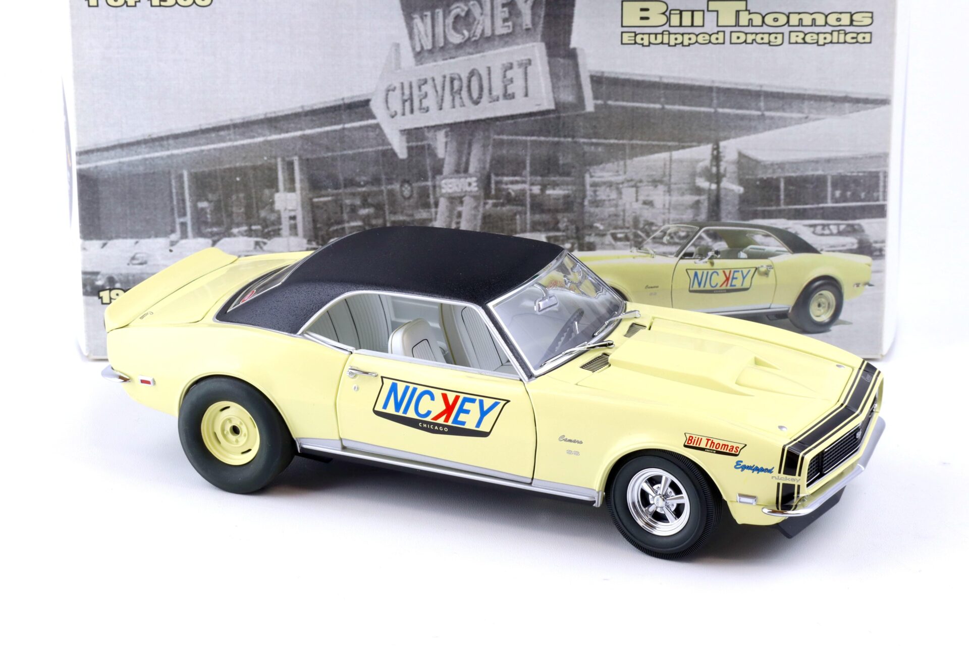 1:18 Exact Detail 1968 NICKEY Chevrolet Camaro SS/RS 427 Bill Thomas beige