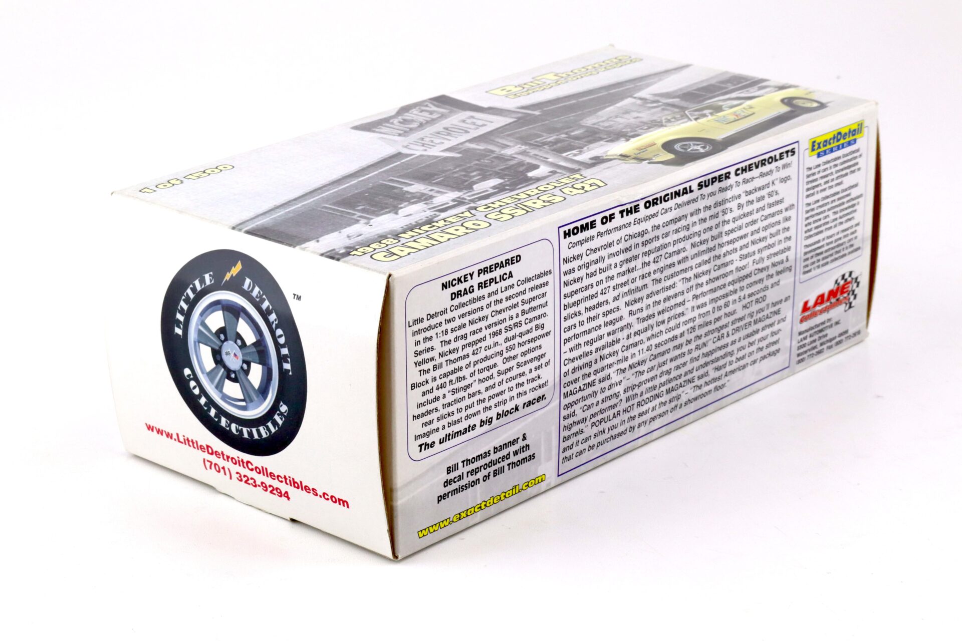 1:18 Exact Detail 1968 NICKEY Chevrolet Camaro SS/RS 427 Bill Thomas beige