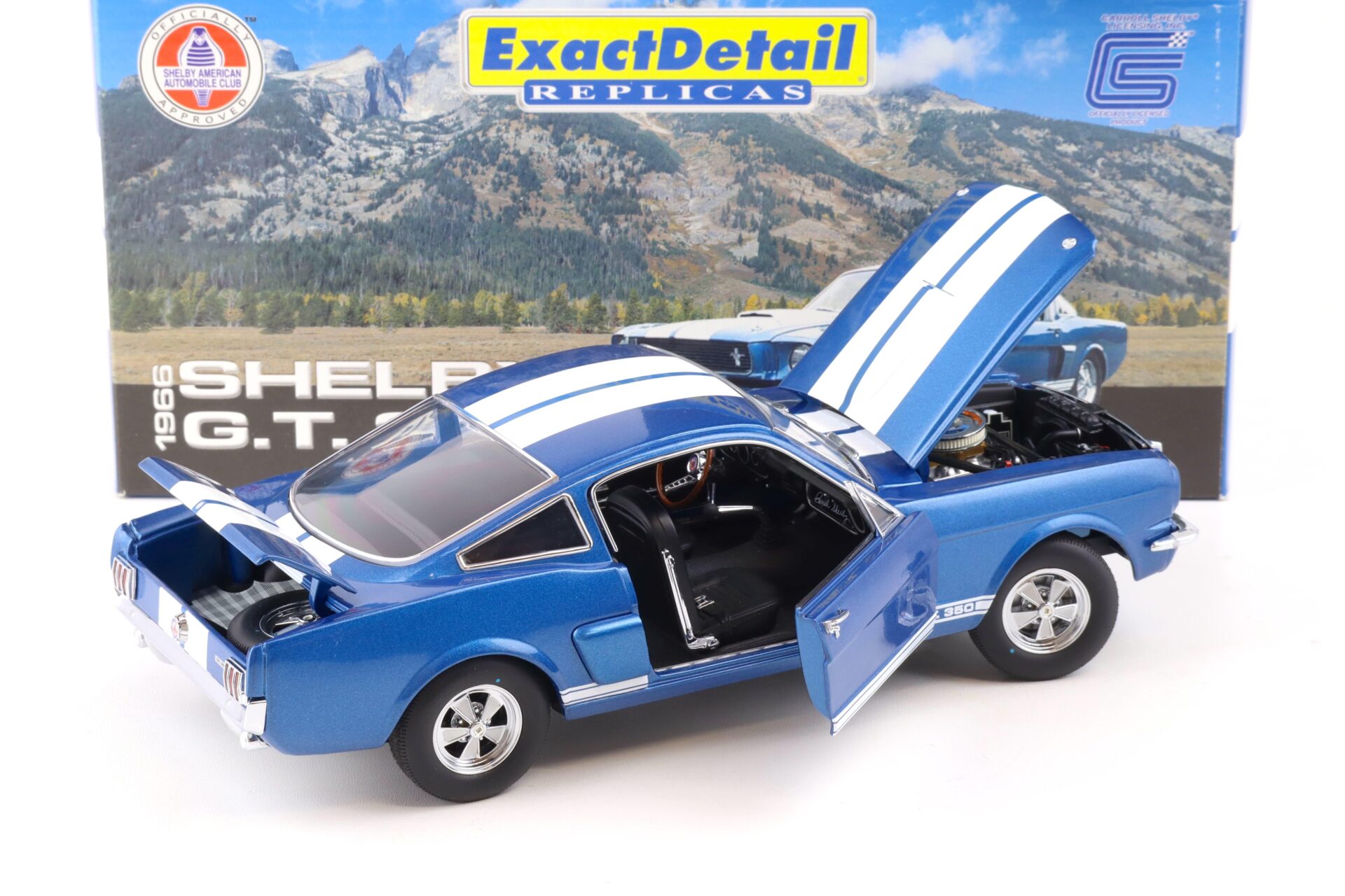 1:18 Exact Detail Shelby GT 350 Coupe 1966 blue/ white stripes WCC116