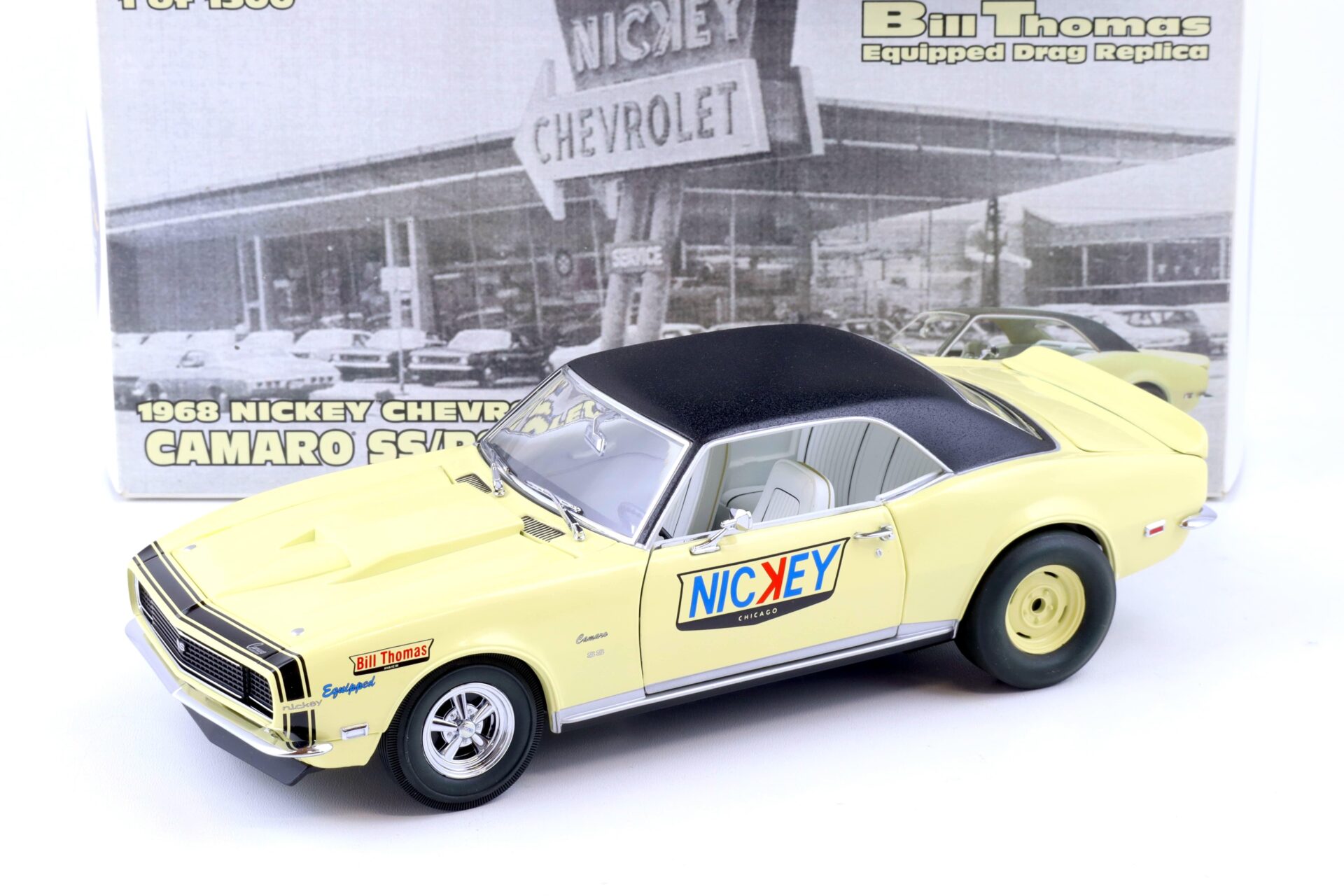 1:18 Exact Detail 1968 NICKEY Chevrolet Camaro SS/RS 427 Bill Thomas beige