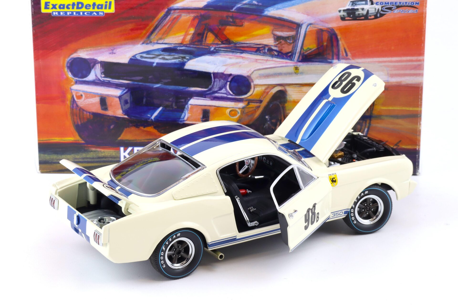 1:18 Exact Detail 1965 Shelby GT 350 R-Model Ken Miles #98B white/ blue stripes