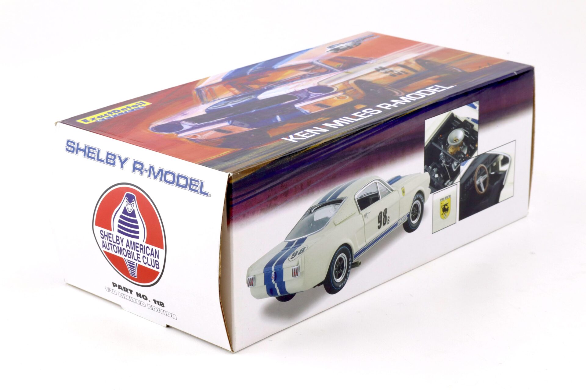 1:18 Exact Detail 1965 Shelby GT 350 R-Model Ken Miles #98B white/ blue stripes