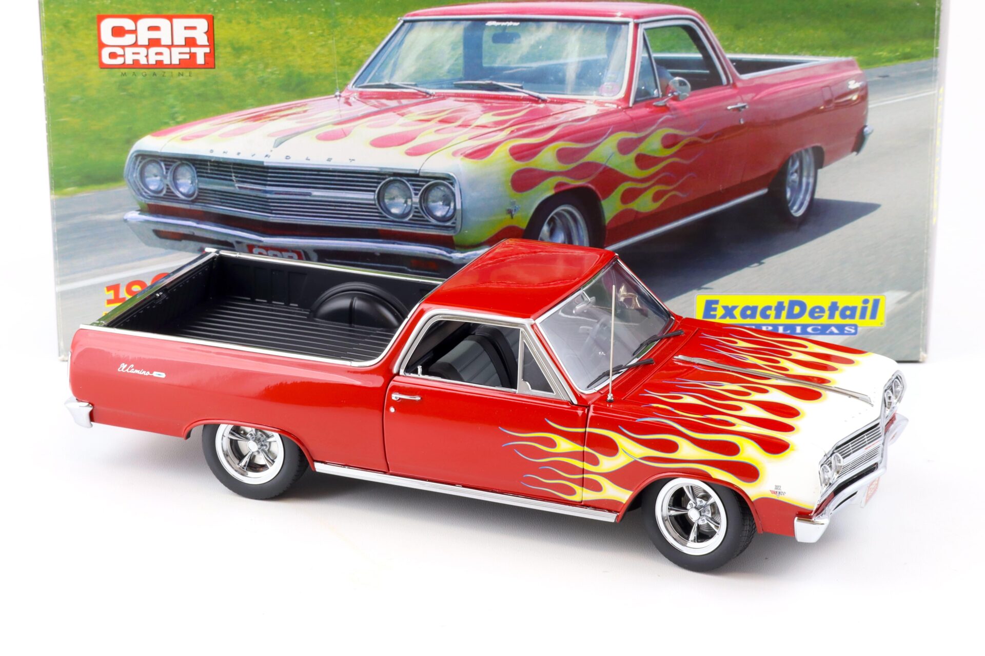 1:18 Exact Detail 1965 Chevrolet El Camino Car Craft red with flames WCC508