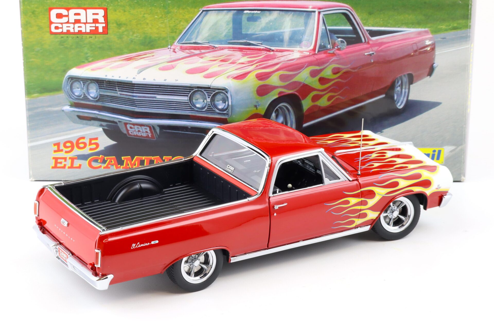 1:18 Exact Detail 1965 Chevrolet El Camino Car Craft red with flames WCC508