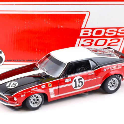 1:18 Welly 1969 Ford Mustang Boss 302 Trans Am Mustang #15 Parnelli Jones
