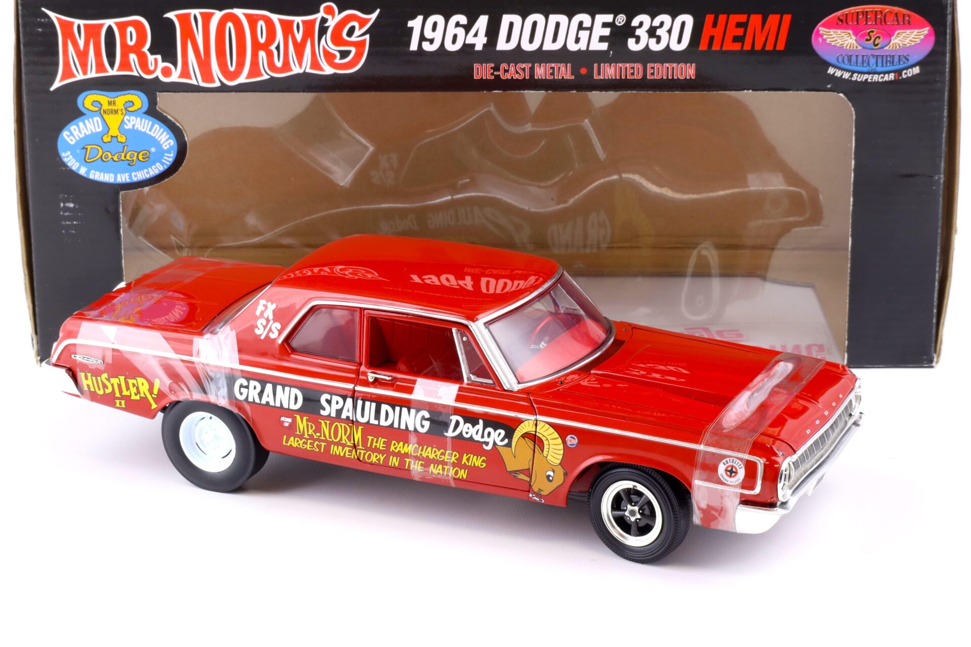 1:18 Highway61 Supercar 1964 Dodge 330 Hemi Mr. Norms Grand Spaulding Dodge red 50254