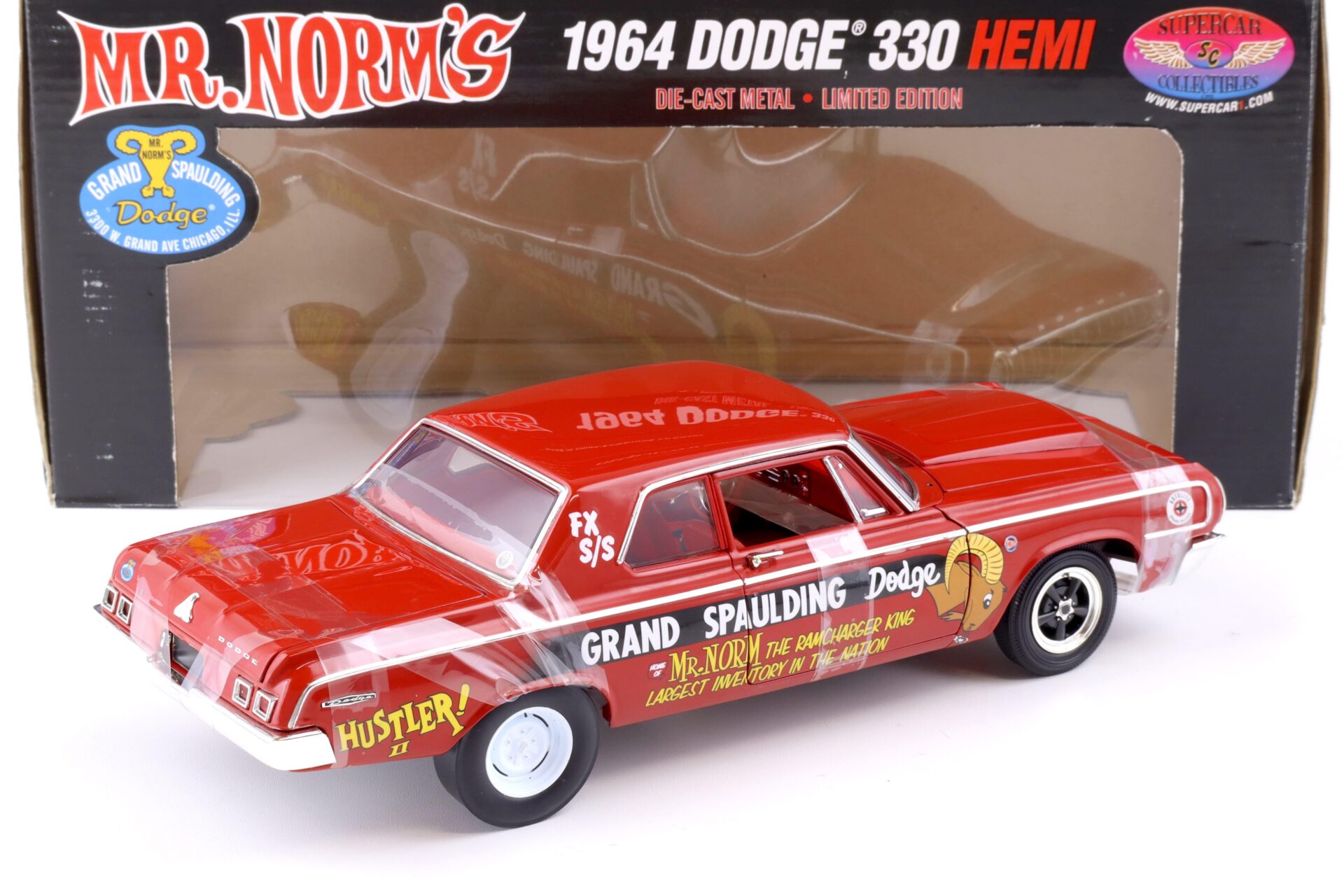 1:18 Highway61 Supercar 1964 Dodge 330 Hemi Mr. Norms Grand Spaulding Dodge red 50254