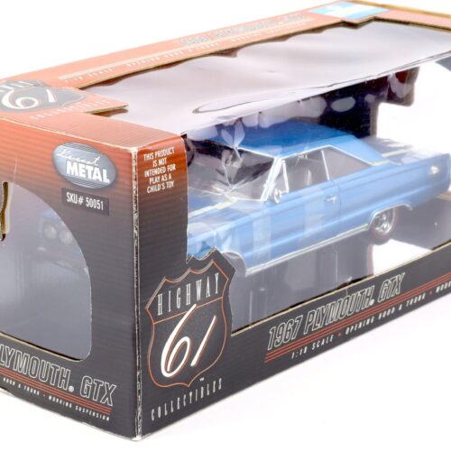 1:18 Highway61 Plymouth GTX 1967 blue metallic/ white stripes 50051
