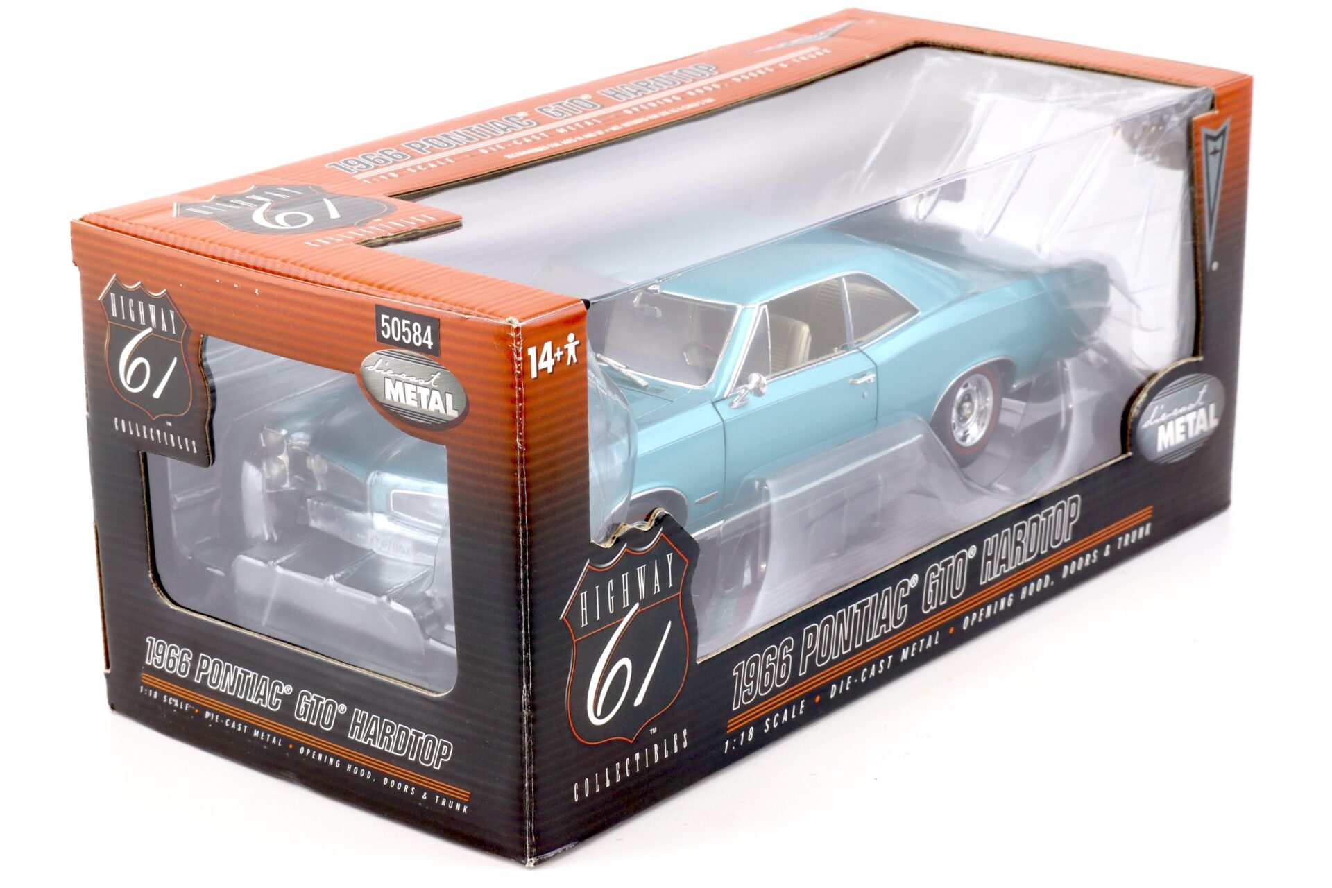 1:18 Highway61 Pontiac GTO Hardtop Coupe 1966 petrol blue metallic 50584