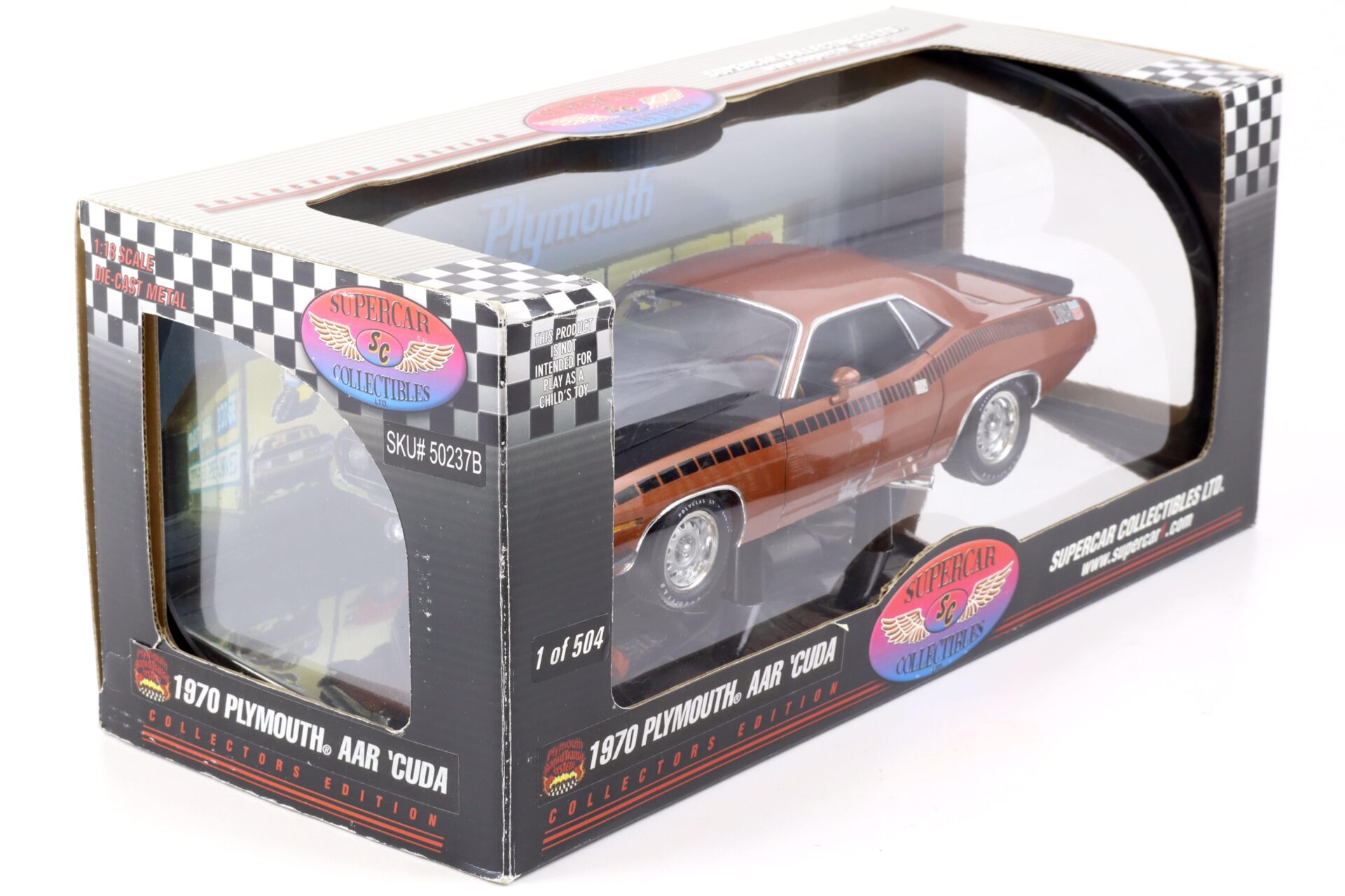1:18 Highway61 Supercar 1970 Plymouth AAR Cuda Coupe brown metallic 50237B