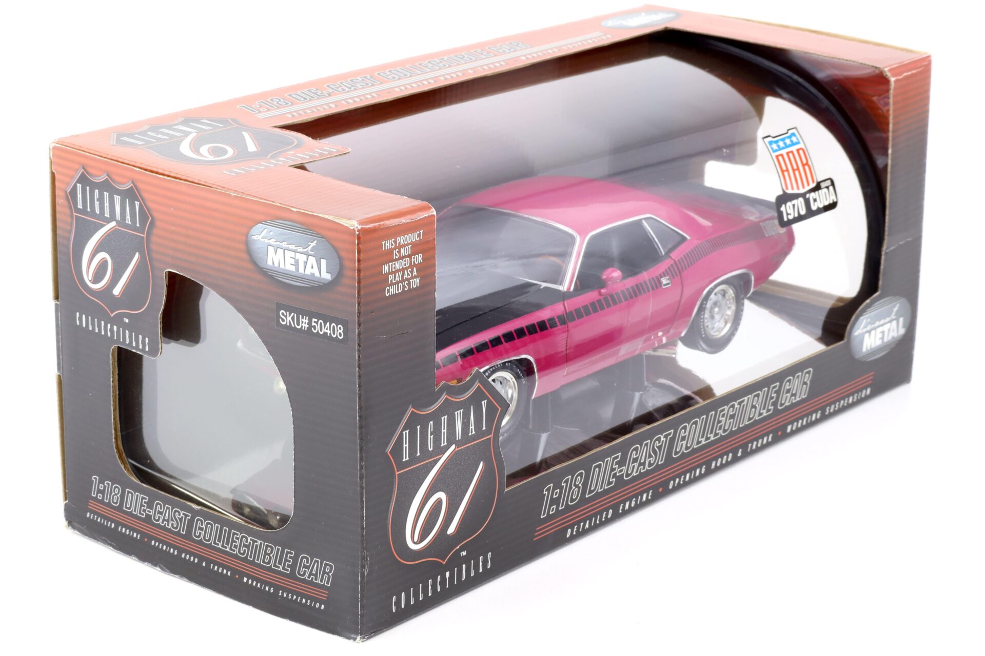 1:18 Highway61 Plymouth Cuda AAR Coupe 1970 Moulin Rouge pink 50408