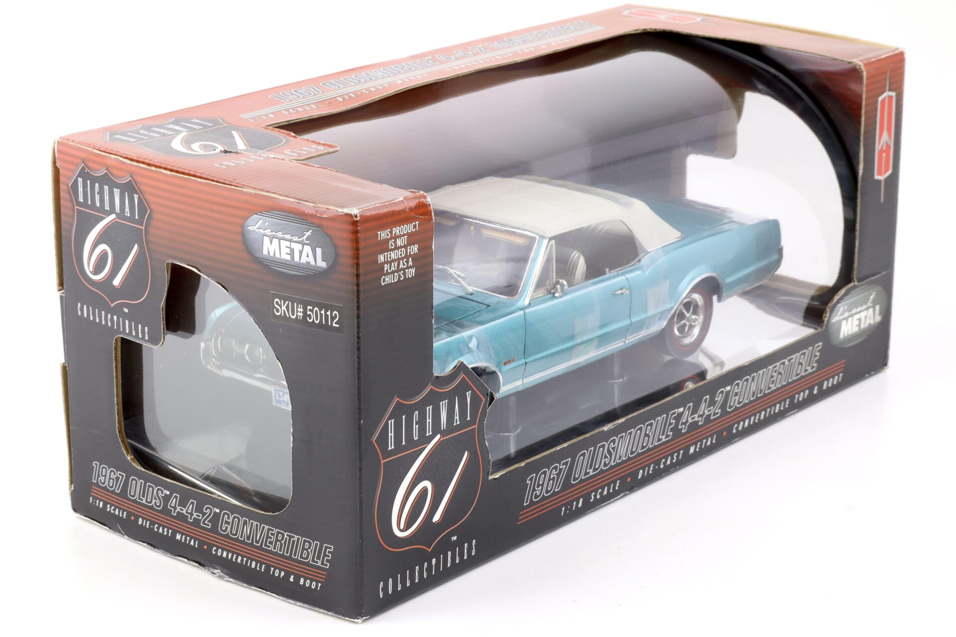 1:18 Highway61 Oldsmobile 442 Convertible 1967 with Top blue metallic 50112